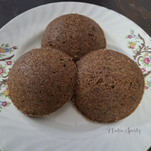 An image of ragi idli on a plate.