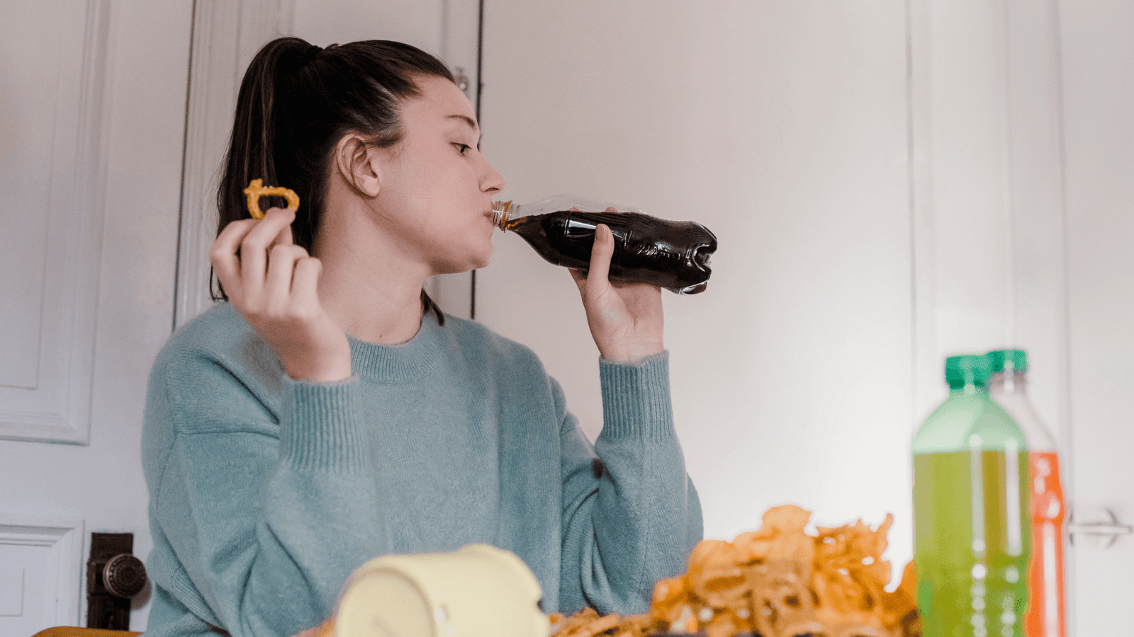 Eating junk food