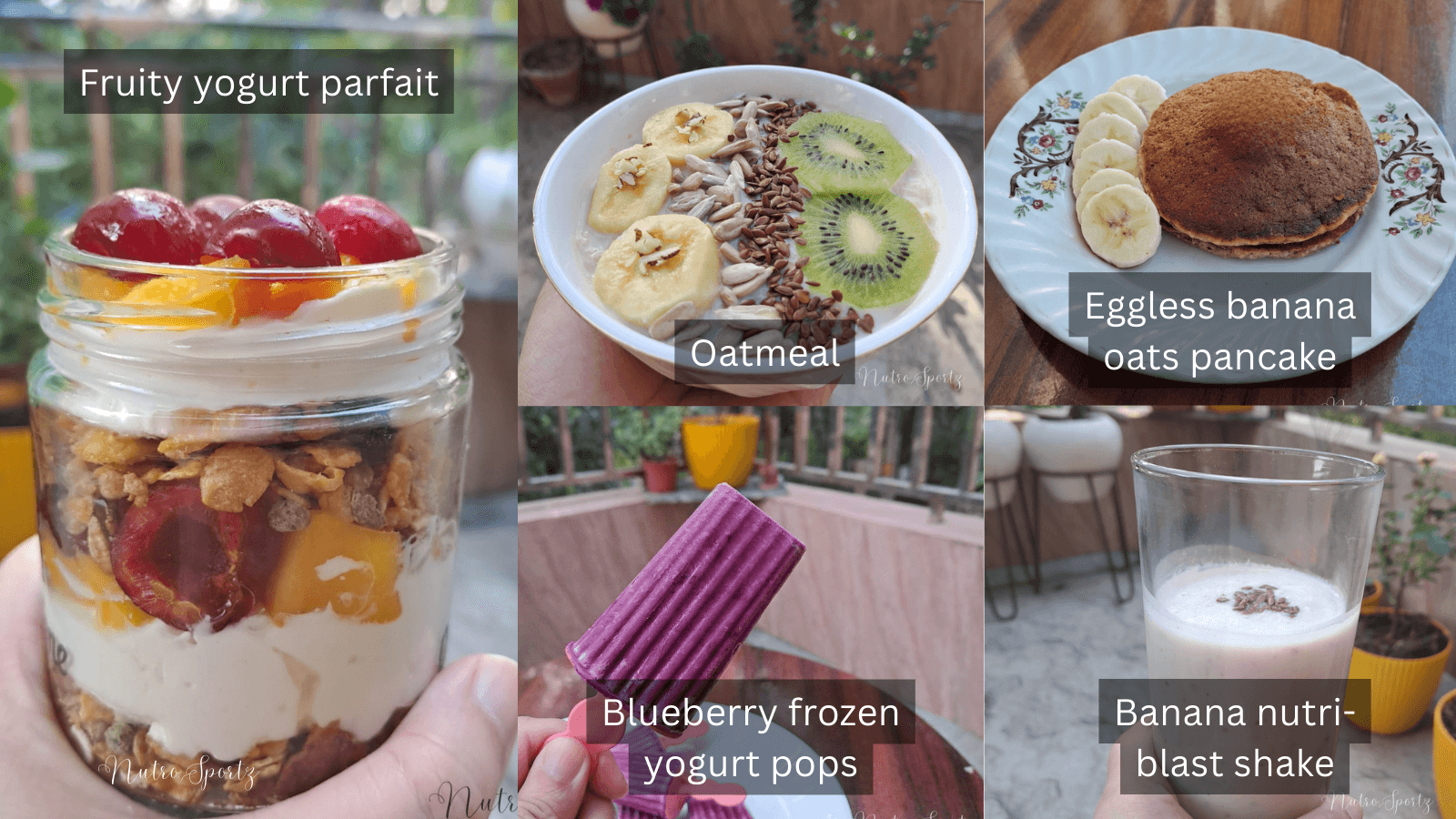 A collage of fruit-based recipes on my blog.