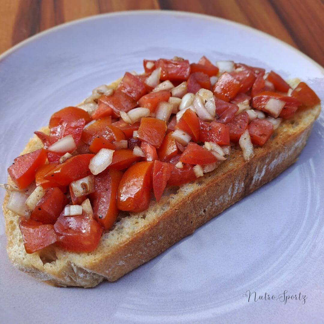 An image of Bruschetta on a plate.